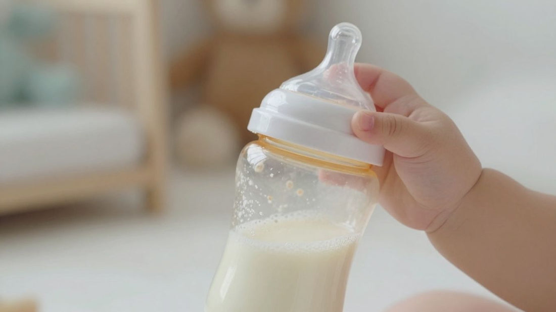 Botella de leche hidrolizada para bebé.