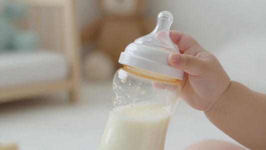 Botella de leche hidrolizada para bebé.