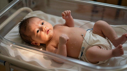 Bebé prematuro en incubadora, 8 meses de gestación.