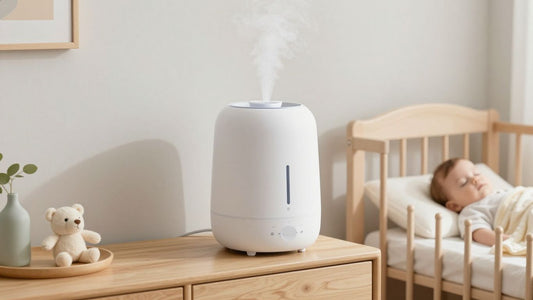 Humidificador ionizador para bebés en una habitación infantil.