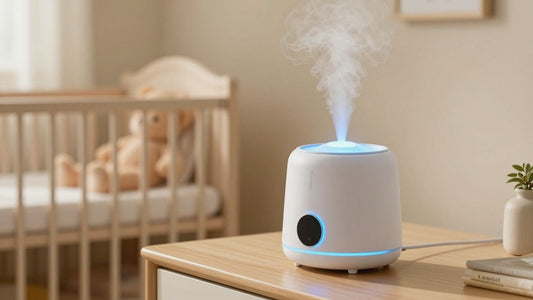 Humidificador ionizador para bebés en una habitación infantil.