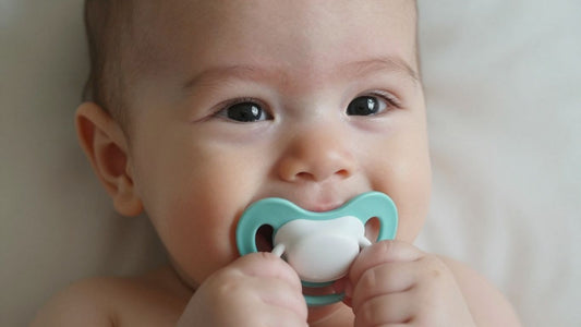 Bebé sonriente con chupete Suavinex.