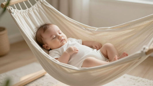 Bebé durmiendo en una hamaca cómoda y segura.