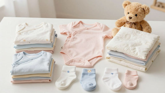 Ropa de bebé recién nacido en colores pastel.